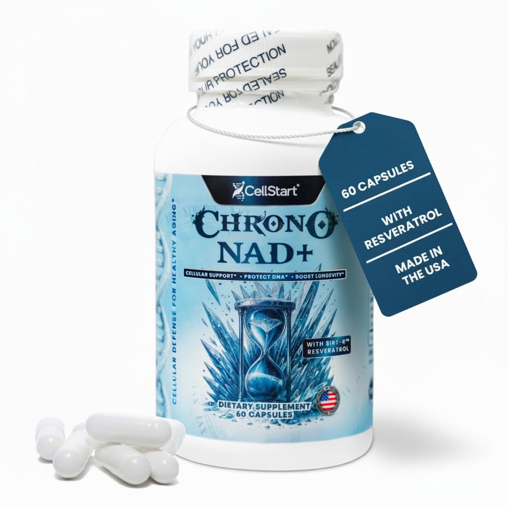 NAD+ Resveratrol Supplement 60 Capsules of 500mg | Anti Aging & Cellular Support Supplements for Women & Men - NAD Supplement Made in USA, (1-Month Supply)