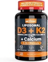 Vitamin D3 20,000 IU + Vitamin K2( MK7 )200mcg - Optimal Vitamin D3 & K2 Softgel - Strong Bones & Muscle, Calcium Absorption & Immune Support, Helping Vitamin D Deficiencies, Easy to Swallow, Non GMO