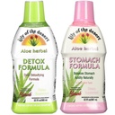 Lily Of The Desert Stomach Formula & Detox Formula Variety 2-Pack – Aloe Vera and Herbs for Gut Health, Liver Detox, Heartburn Relief, 32 Fl Oz Ea