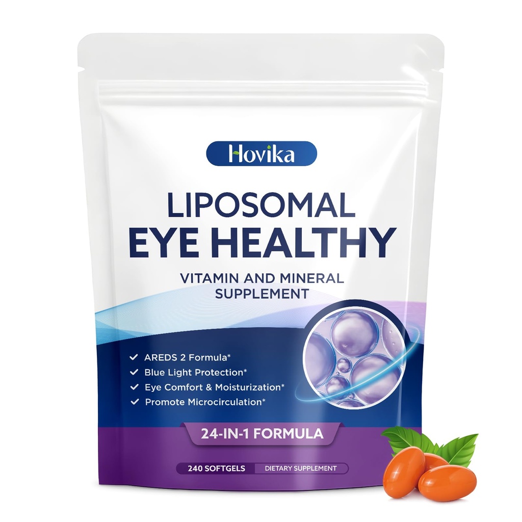 AREDS 2 Eye Vitamins and Mineral Supplement with Lutein, Astaxanthin, Zeaxanthin, Bilberry Extract, Omega-3, Eye Vitamin for Macular Health, Dry Eye, Eye Strain, Night Vision - 240 Softgels