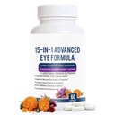 15 in 1 Advanced Eye Formula - Eye Vitamin and Mineral Supplement with Lutein, Zeaxanthin, Zinc & Bilberry Extract - Vision & Focus Support, 60 Capsules