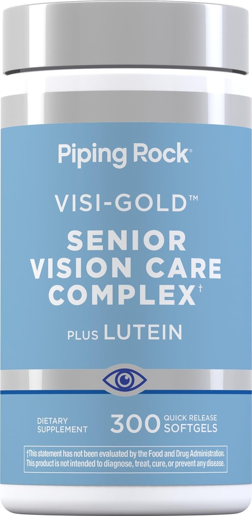 Piping Rock Eye Health Complex | 300 Softgels | Senior Vision Care Vitamin | Lutein and Zeaxanthin | from Marigold Extract | Non-GMO, Gluten Free Supplement
