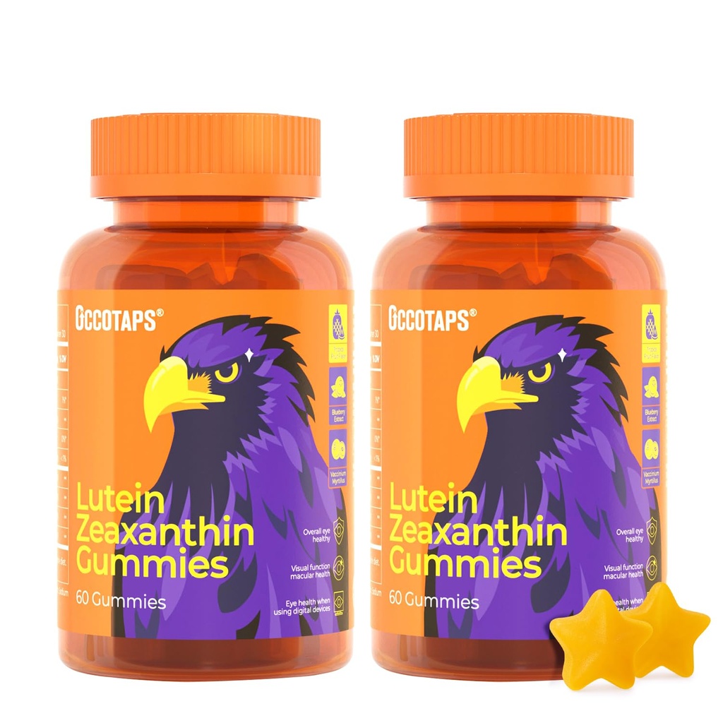 Lutein & Zeaxanthin Eye Vitamins Gummies for Daily Eye Health – 20mg Lutein, Sugar-Free, High-Potency Gummy with Bilberry Extract, Blue Light Support, Star-Shaped Gummies, 120 Count