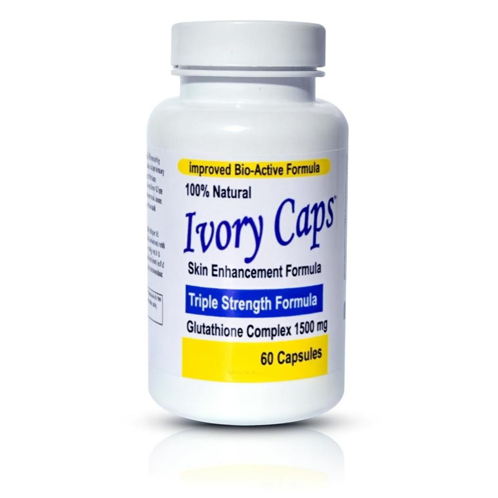 Ivory Caps Glutathione Complex 1500mg – Triple Strength Skin Enhancement Formula with Alpha Lipoic Acid & Milk Thistle – High Potency Glutathione Capsules – Vegan, Non-GMO – 60 Capsules