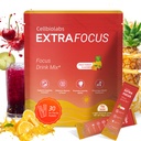 Nootropic Extra Focus Drink Mix, 30 Packs On-The-Go Sticks, Featuring Alpha-GPC, Lion's Mane & Rhodiola, Sugar-Free Packets Fruit Punch Clean Drink Mix