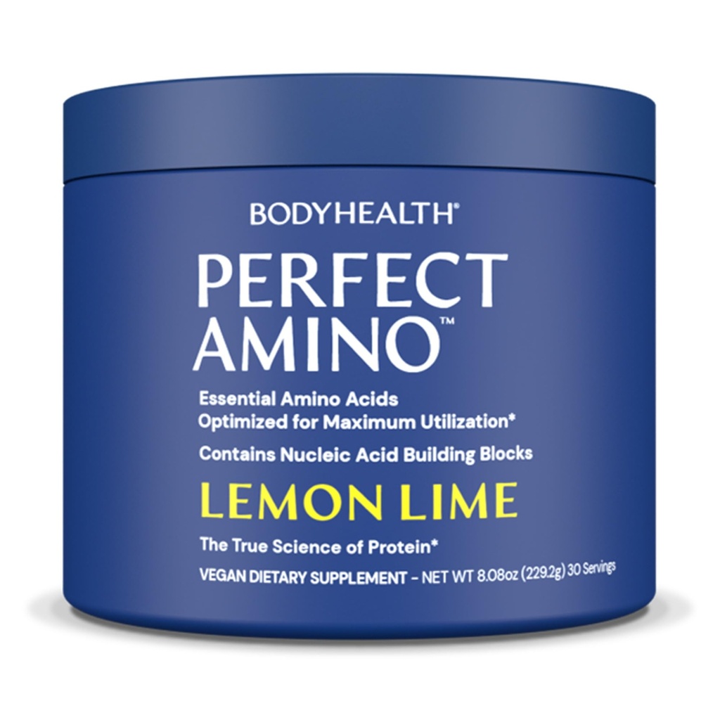 BodyHealth PerfectAmino Powder - BCAA και EAA Powder για προ και μετά την προπόνηση - Amino Acid Energy Drink for Men and Women to Support Lean Muscle and Recovery - Λεμόνι Lime - 30 Services