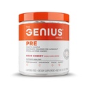 The Genius Brand Genius Pre - Clean Pre-Workout Powder for Energy, Focus & Fitness Support - Made with Flavors, Colors, and sweeteners from Natural Sources - Non-GMO - 20 Servings - Sour Cherry