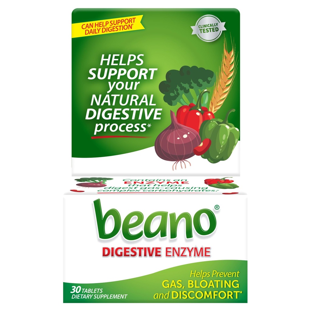 Beano Food Enzyme Dietary Supplement, 30 Tablets (Pack of 1)