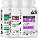 Youth & Tonic 3X Body Cleanse and Detox Pills for Women & Men with Liver, Kidney, Colon Συμπληρώματα για την υποστήριξη Υγιεινών Λειτουργιών και για την Απώλεια των Αθέλητων Προσμείξεων και Μεταβολικών Αποβλήτων. 120 Καψάκια