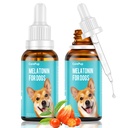 2pack Liquid Melatonin for Dogs,Dog Sleep Aid–Anxiety Relief for Dogs, Stress, Calming, Relaxation & Sleep Support,Dog Melatonin 2Pack 2oz (60ml)