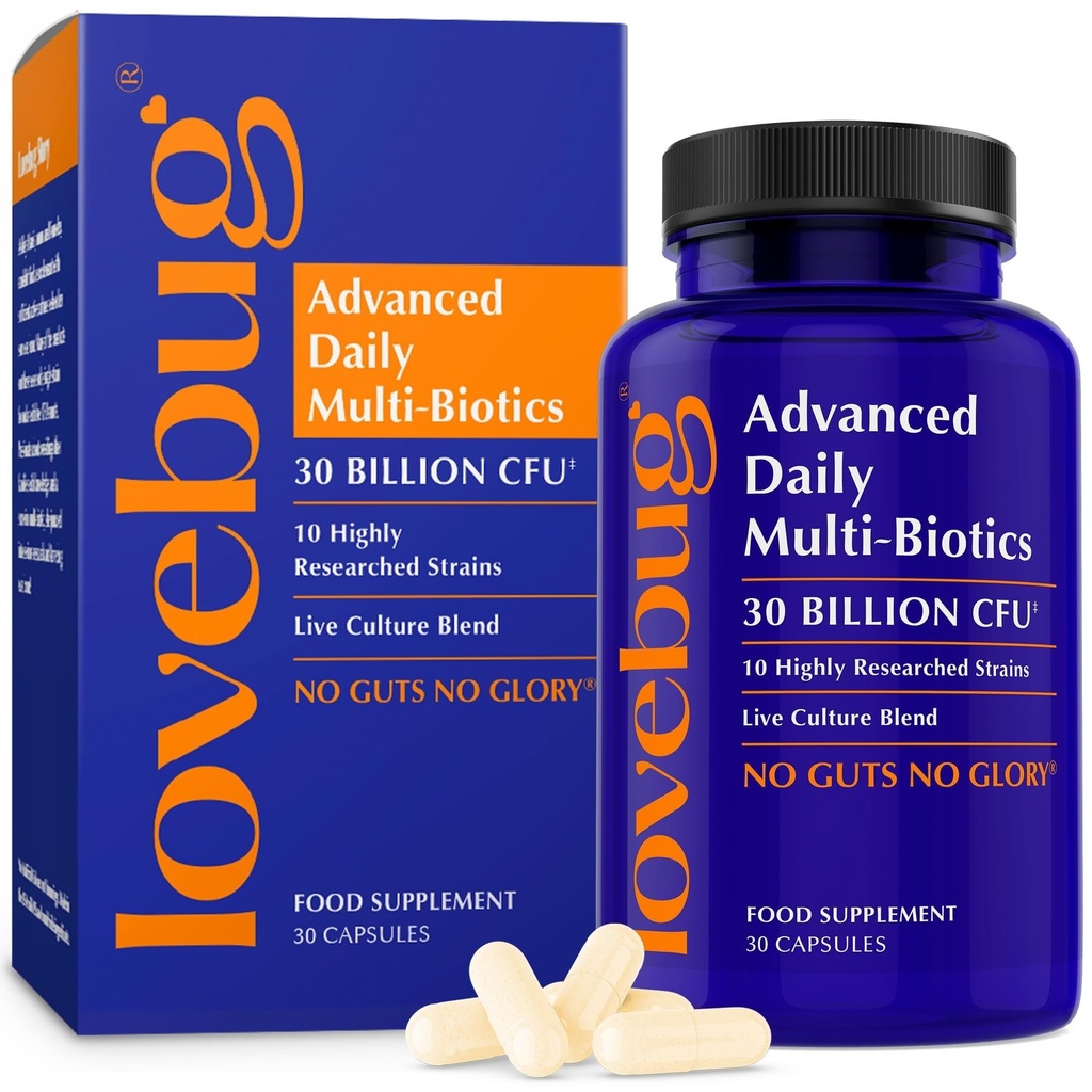 LOVEBUG Award Winning Maximum Strength | Rebuild & Restore Immune and Digestive Microbiome | 10 Clinically Studied Strains for Constipation, Diarrhea & Upset Stomach | 25 Billion CFU