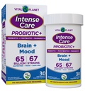 Vital Planet - Intense Care Brain & Mood Probiotics, Organic Prebiotics, Postbiotics, Parabiotics, Complete 4- in-1 Συμπλήρωμα Υγείας για Ενήλικες, 65 δισεκατομμύρια CFU, 67 Strains, Digestive και Immune 30 ct