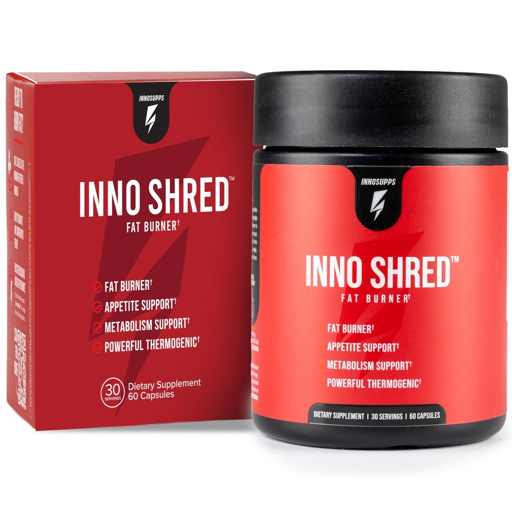 Inno Shred θερμογόνος καύση λίπους για άνδρες και γυναίκες - Όρεξη Καταπιεστική, ενέργεια & Μεταβολισμός Υποστήριξη με Capsimax, Paradoxine, πράσινο εκχύλισμα τσαγιού - 60 κάψουλες, 30 εξυπηρετούν