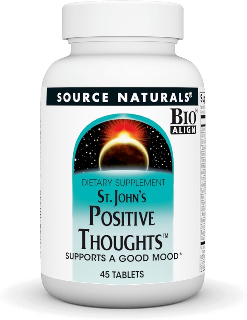 Source Naturals St. John's Θετικές σκέψεις - Υποστηρίζει μια καλή διάθεση* - 45 δισκία