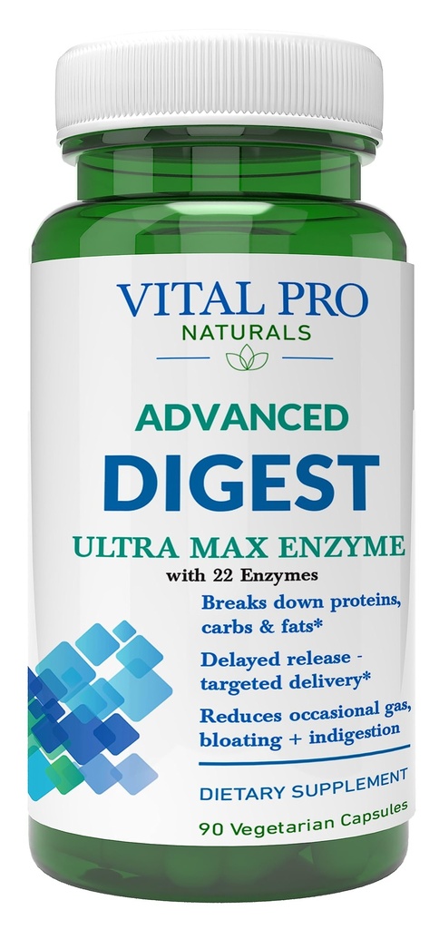 Vital Pro Naturals – Advanced Digest Natural Digestive Enzyme Supports Η κατανομή των πρωτεϊνών, των λιπών, και υδατάνθρακες και μειώνει Περιστασιακά Αέριο, Μπλέξιμο και Δυσπεψία 90 κάψουλες