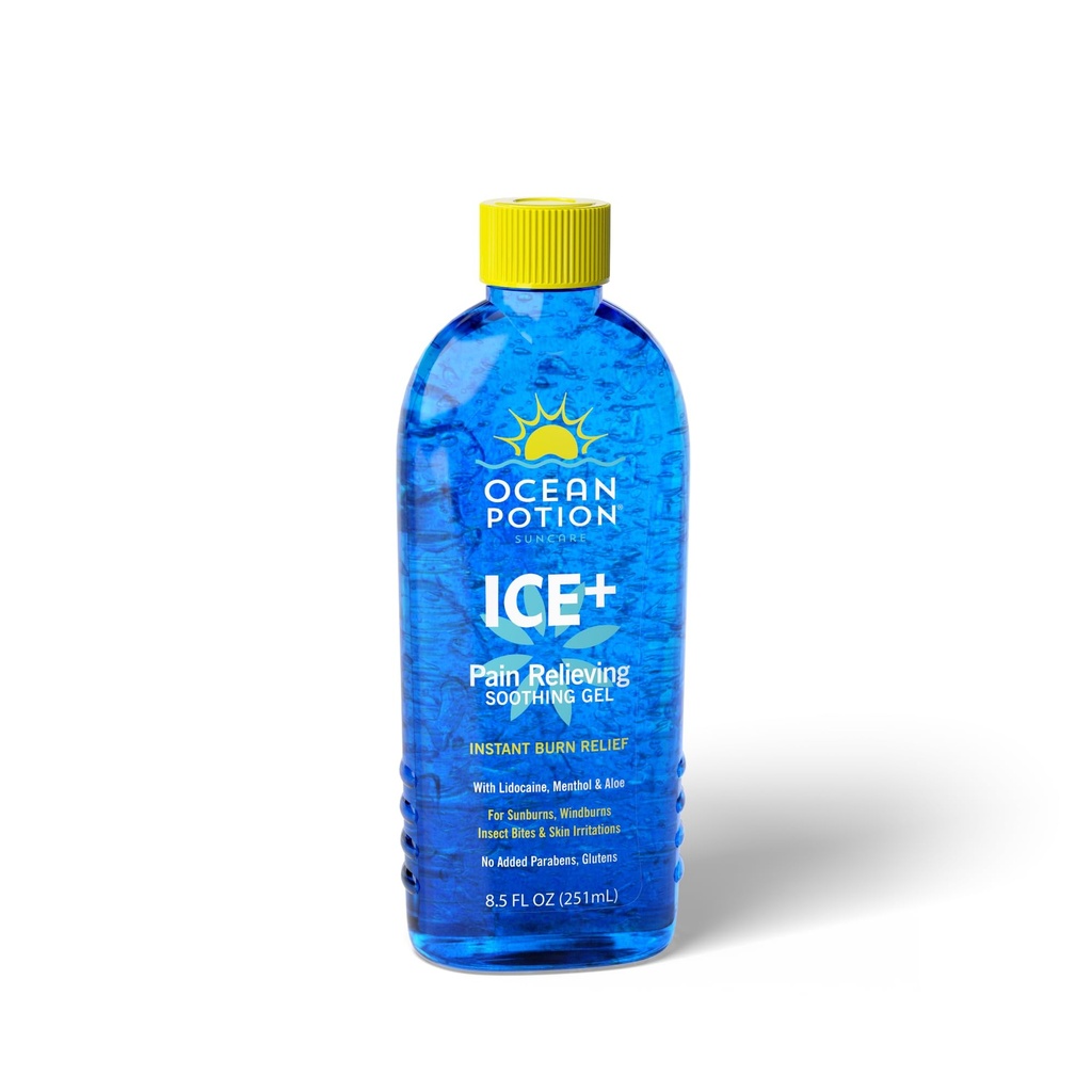 Ocean Potion Sun Care Cooling After Sun Gel, Sun Burn Relief Gel Moisturizer with Lidocaine Cream, Menthol, Aloe Vera and Tea Tree Oil, Sunburn Relief, 8.5oz