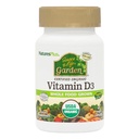NaturesPlus Πηγή Ζωής Κήπος Βιταμίνη D3-60 Κάψουλες Vegan, Συσκευασία των 3 - Υποστήριξη ανοσοποιητικού συστήματος - Πιστοποιημένο οργανικό, μη ΓΤΟ, Χωρίς γλουτένη - 90 Σύνολο Σερβίρει