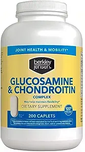 Berkley Jensen Glucosamine Chondroitin MSM Boswellia Complex - Triple Strength Advanced Dietary Supplement for Joints, Ligaments, Tendons, Bones, Connective Tissue Support, 200 Caplets (Pack of 1)