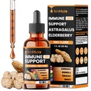 13-in-1 Immune Support Supplement Liquid Drops with Astragalus, Elderberry, Quercetin, Echinacea, Chlorophyll, Turmeric, Ginger, Rhodiola, Licorice, and More - 30ml 1 Fl Oz