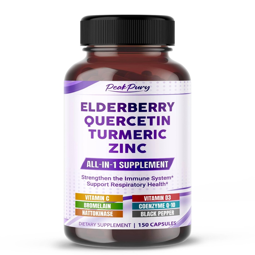 Elderberry Quercetin Turmeric Zinc - Support The Immune System, Respiratory Health