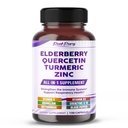 Elderberry Quercetin Turmeric Zinc - Support The Immune System, Respiratory Health