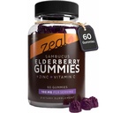 Zeal Naturals Elderberry Gummies for Adults and Kids, Sambucus Black Elderberry with Zinc and Vitamin C, Immune Support Gummies, 60 Count