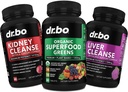 Βιολογικά Superfood Πράσινα & Συμπληρώματα φρούτων - Liver Kidney Cleanse Detox Supplement Υποστήριξη - Πράσινο Veggie Powder Blend Φυτικά Τρόφιμα & Βοήθεια για την επισκευή νεφρών, Ελέγχου της ουροδόχου κύστης & Ουρολοίμωξης Υγεία