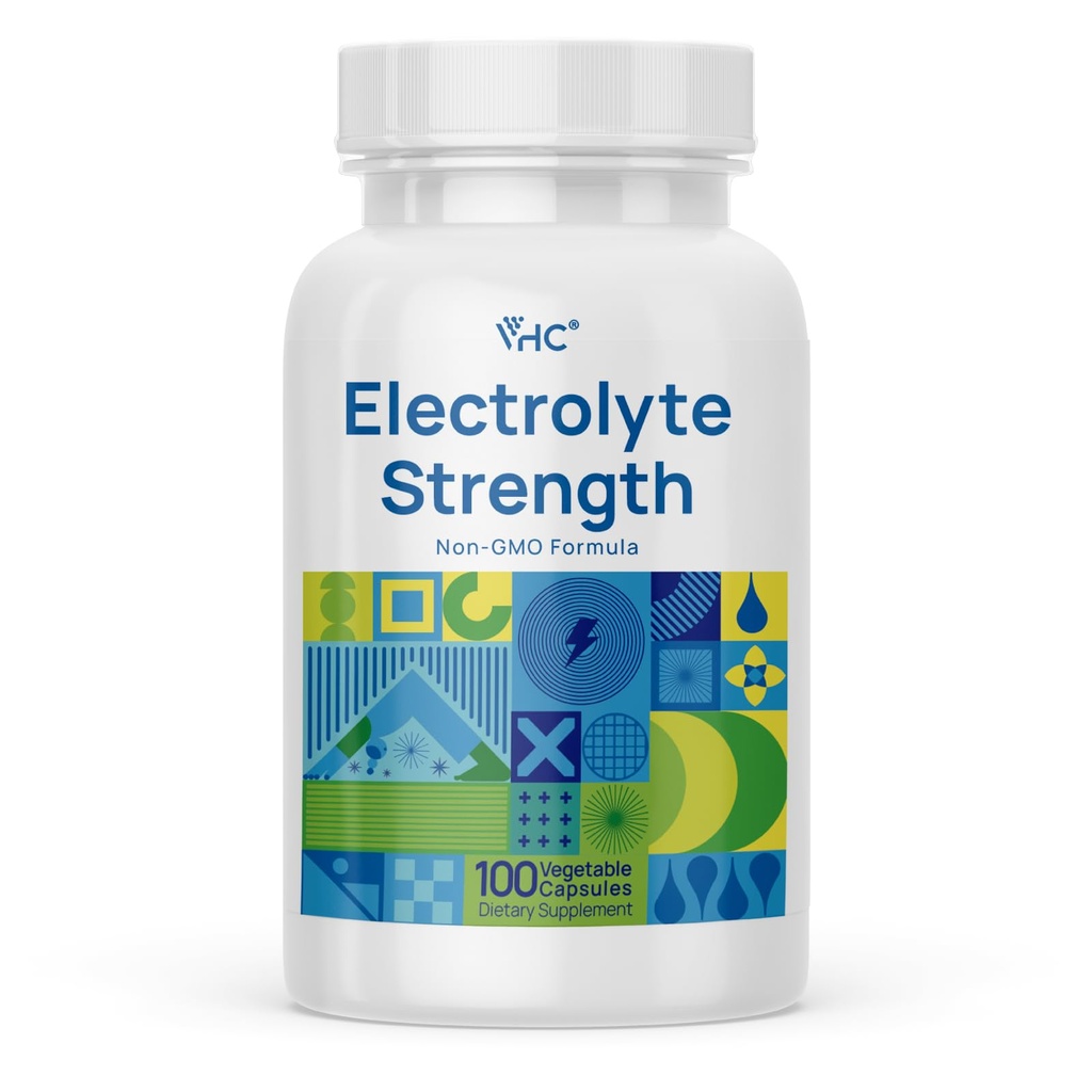VHC Electrolyte Capsules, Max Strength Salt Pills Supplement for Running Endurance Sports Nutrition Electrolytes Pills