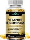 Vitamin B-Complex + CoQ10 + Vitamin C - Max Strength Supplement for Energy, Metabolism Support, 120 Softgels, 60 Day Supply