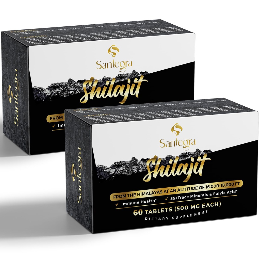 30.000 MG Shilajit Tablets, 100% Shilajit Pure Tablets για γυναίκες & άνδρες, Ιμαλαΐα Βιολογικά, Fulvic Acid & 85+ Trace Minerals, Resin Supplement for Energy and Immune System, 120 Counts