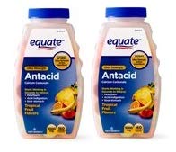 Equate Antacid Tablets, Ultra Strength Tropical Fruit Flavors Chewable Tablets, 1000 mg, 160 Count (Pack of 2)