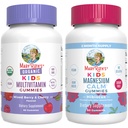 MaryRuth's Gummies for Kids–USDA Organic Multivitamin (Mixed Berry & Cherry), & Magnesium Calm (Hibiscus) 