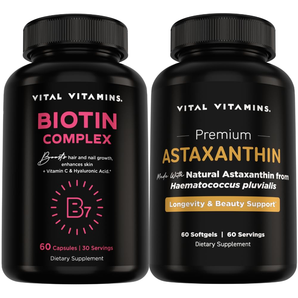 Vital Vitamins Biotin Complex 60 ct + Astaxanthin 60 ct