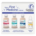 Genexa Baby’s First Medicine Cabinet, 4-Pack Gift Set – Infant Pain Relief & Fever Reducer, Organic Baby Cough Syrup and Vitamin D 400 IU, Dye-Free Baby Health Essentials for Infants & Toddlers