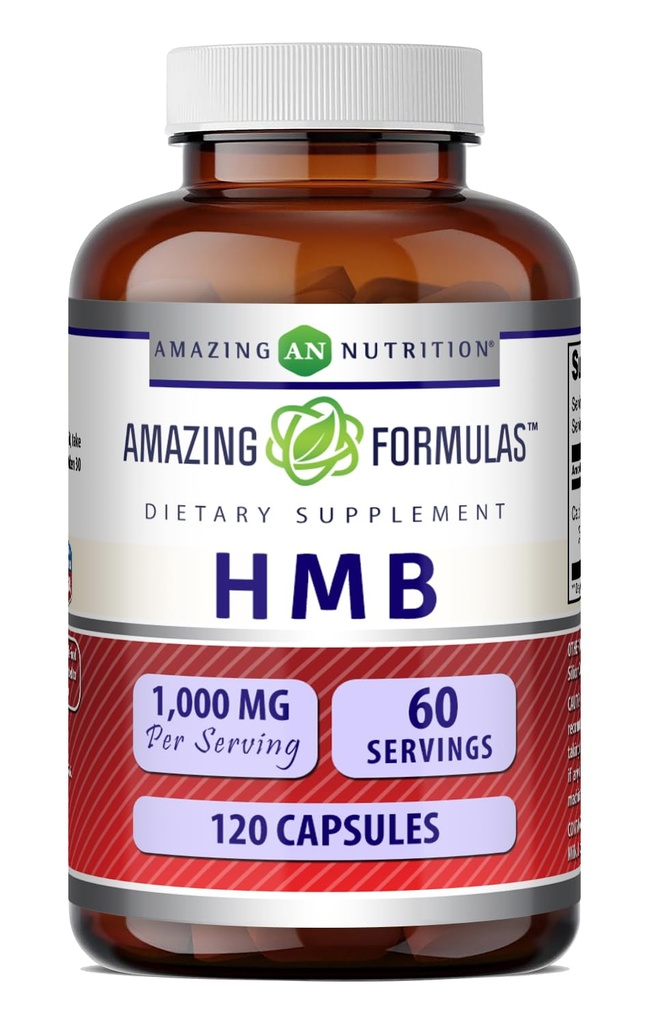 Amazing Formulas HMB 1000mg Capsules Supplement (Non-GMO, Gluten Free) -Supports Workout Recovery (120 Capsules)