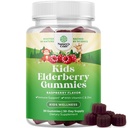 Kids Elderberry Gummies with Zinc and Vitamin C - Delicious Sambucus Black Elderberry Gummies for Kids Immune Support - Daily Immunity Support Vegan Non-GMO Gluten and Gelatin Free - 30 Count