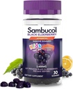 Sambucol Black Elderberry Gummies for Kids - Elderberry Gummies with Zinc and Vitamin C, Chewable Supplement for Kids, Low Sugar, Berry Flavor - 30 Count