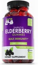 Sambucus Elderberry Gummies + Vitamin C + Zinc for Kids & Adults, X3 Immune Support, Natural Flavors + Ingredients, Vegan, Non-GMO, Made in USA (120)