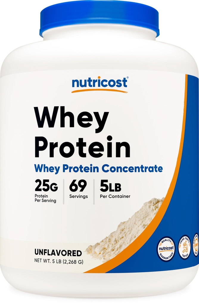 Nutricost Whey Protein Powder, Unflavored, 5 λίβρες - από την πρωτεΐνη Whey συμπυκνωμένο