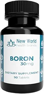 30mg Boron Tablets - 90 Tablets | New World Health Brands | Trace Minerals Your Body Needs to Maintain Optimal Health and Wellness