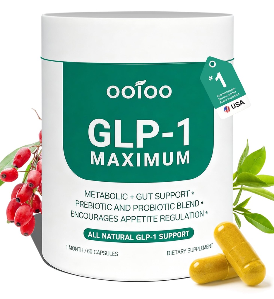 ooioo GLP-1 Weight Loss Supplement with Berberine, Ceylon Cinnamon & Probiotic Blend for Appetite, GLP-1 Activate, Metabolism & Gut, Vegan, Non-GMO, Halal Capsules for Men & Women