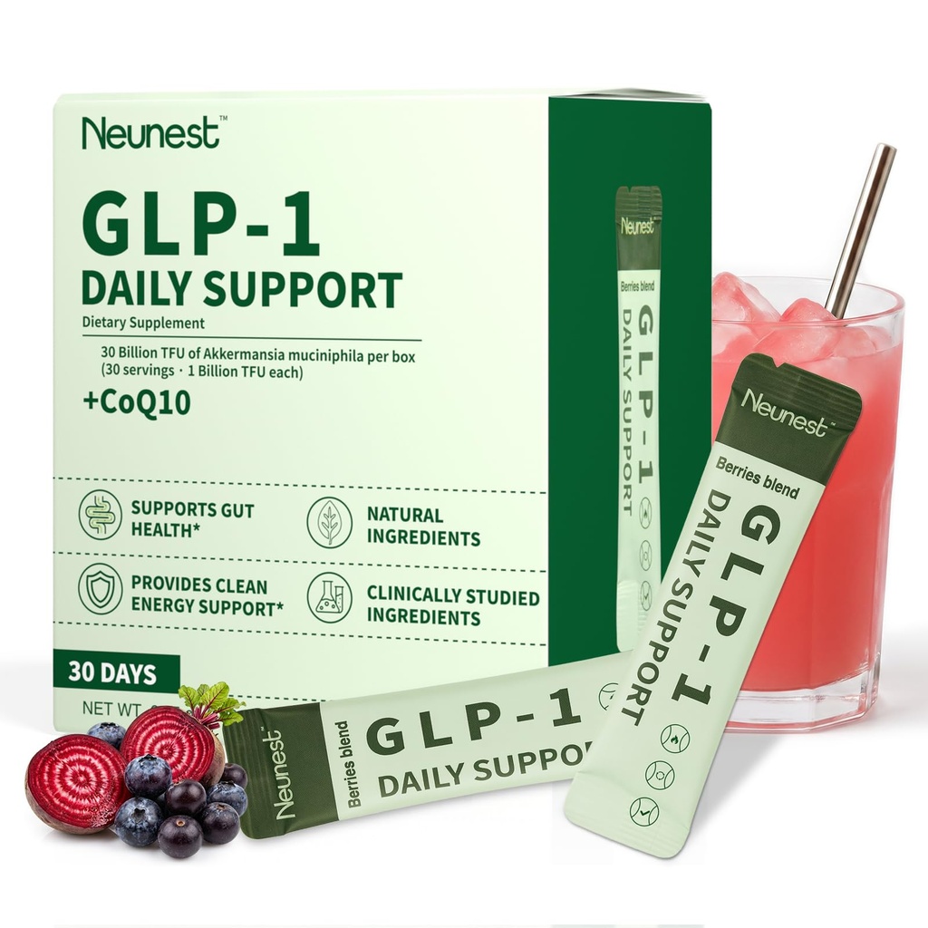 Natural GLP-1 Booster for Weight Loss Drink Mix, Akkermansia Prebiotics & Postbiotics –Appetite Control for Women & Men, Metabolism Wellness Blood Sugar* Support, Clean Energy, with Beet Root, CoQ10
