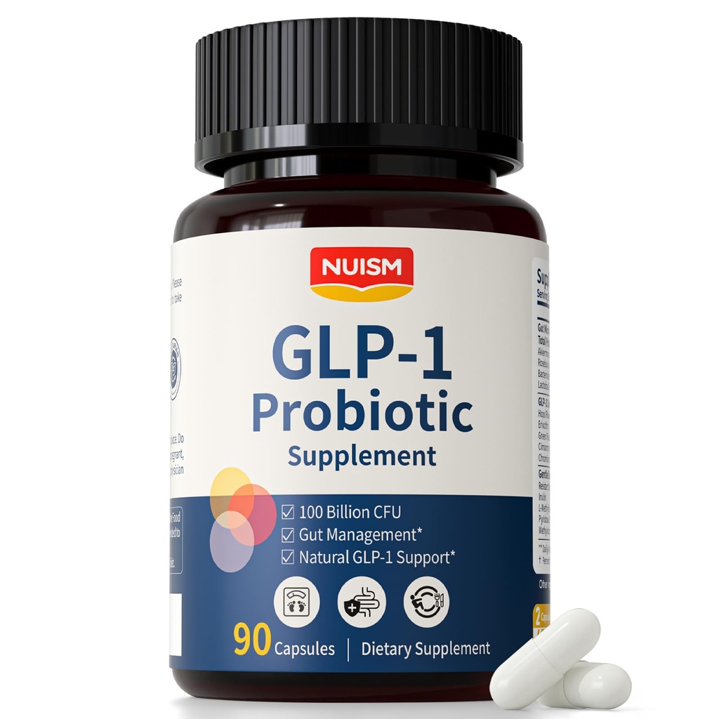 GLP-1 Supplement with GLP Activate Probiotic, Boost GLP1, Akkermansia for Gut Health, Metabolic Support, 100B CFU, 90 Capsules, 45-Day Supply