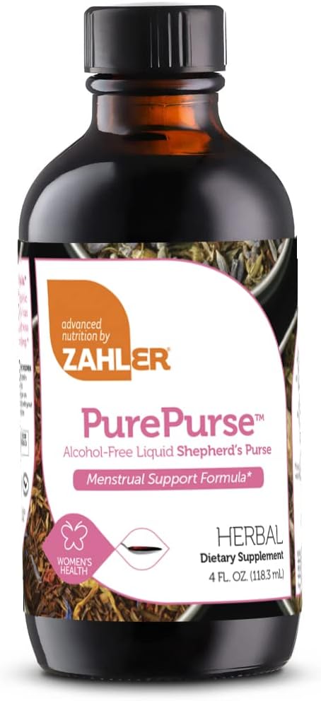 Zahler PurePurse, Liquid Sheperd’S Purse που βοηθά στη μείωση της χρώσης, όλα τα φυσικά υγρά έμμηνη υποστήριξη Formula, Certified Kosher,4oz