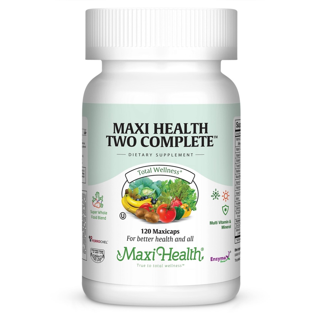Maxi Health Two Complete - Πολυβιταμίνες και Ορυκτά - Πλήρης ισχύς - 120 κάψουλες - Kosher