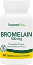 Natures Plus Bromelain - 500 mg - Φυσικό πρωτεολυτικό συμπλήρωμα - 60 χορτοφαγικά δισκία (60 Servings)