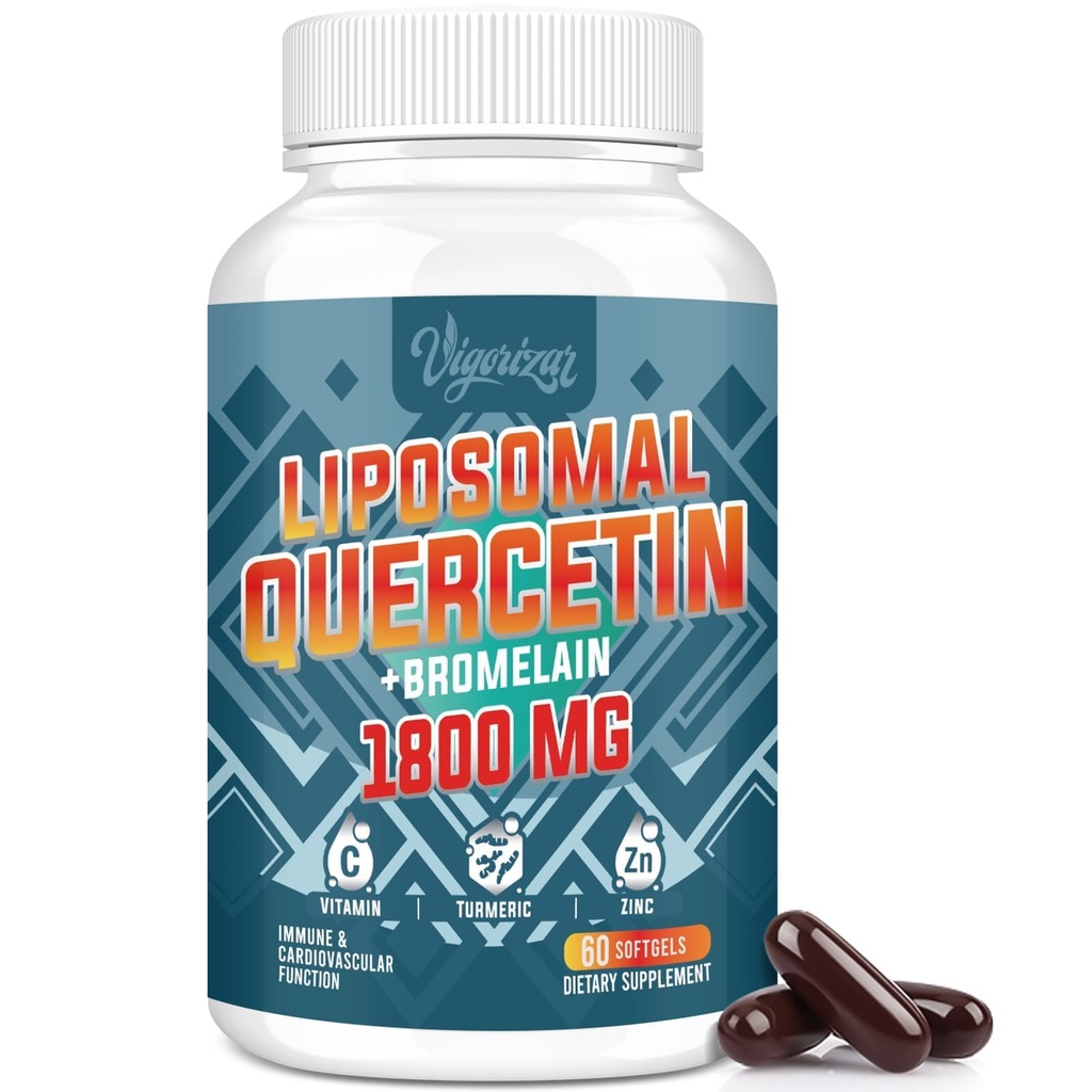 Λιποσωμική Quercetin Φυτοσώματα, Quercetin με Bromelain, Ψευδάργυρο & Βιταμίνη C, Βιοενεργό Φυτοσώματα Σύμπλεγμα, 20X Υψηλότερη απορρόφηση - 60 Softgels