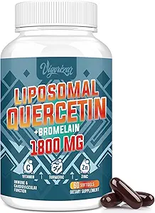Λιποσωμική Quercetin Φυτοσώματα, Quercetin με Bromelain, Ψευδάργυρο & Βιταμίνη C, Βιοενεργό Φυτοσώματα Σύμπλεγμα, 20X Υψηλότερη απορρόφηση - 60 Softgels