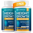 SILVERPEAKS Growth Capsules to Grow Taller - Μεγιστοποιητής αύξησης ύψους με ασβέστιο για την αντοχή των οστών - Made in USA - Natural Get Taller Supplement to Aυξάνει την ανάπτυξη των οστών - Pack of 2