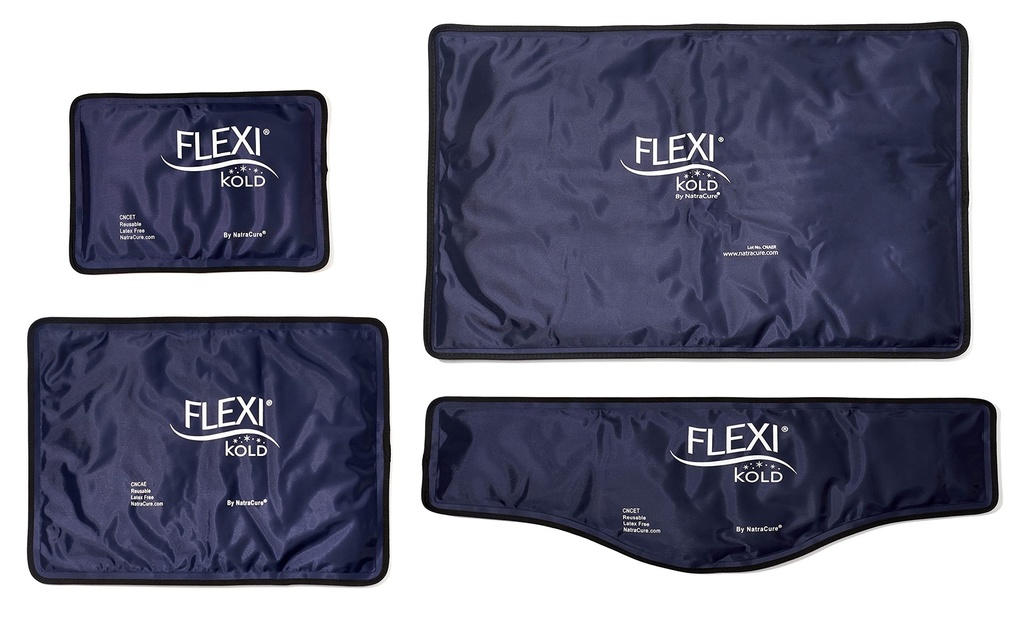 FlexiKold Standard, Half Size, Oversize and Neck Gel Ice Cold Packs - Sizes: Large, Small, X-Large, and Neck